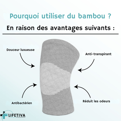 Kneebra™ - Genouillère de compression en bambou pour le genou